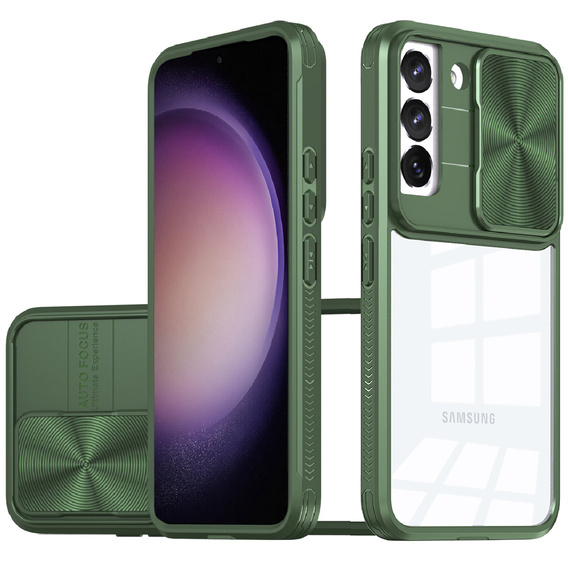 Чехол до Samsung Galaxy S23 Plus, Slide Camera, зелёный