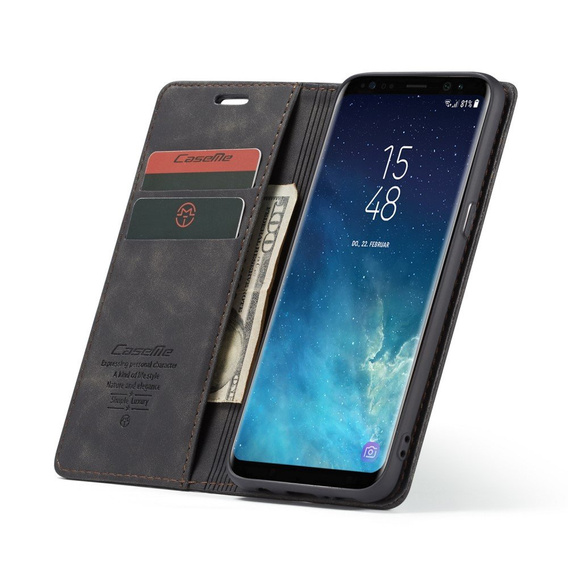 Чехол CASEME для Samsung Galaxy S8, Leather Wallet Case, чёрный