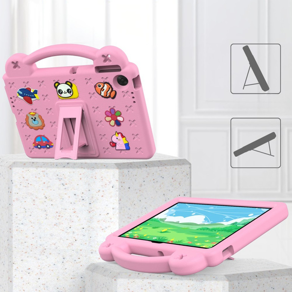 Детский чехол для Lenovo Tab TB311FU, Cute Patterns, с подставкой, розовый