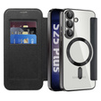 Чохол-книжка для Samsung Galaxy S25, RFID Rhombus Wallet MagSafe CamShield, чорний