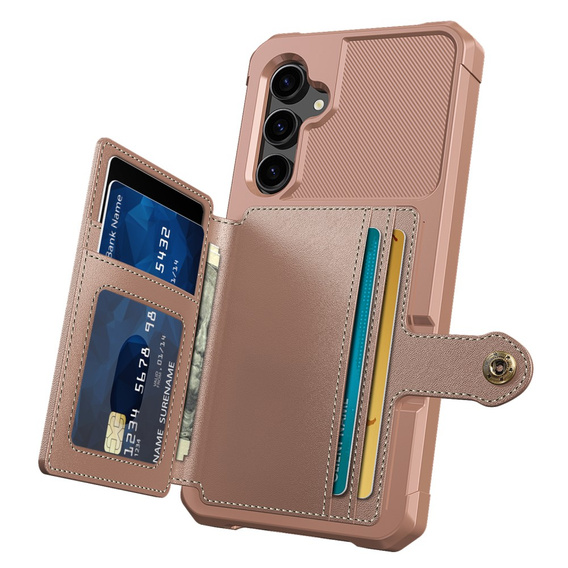 Чехол для Samsung Galaxy S23 FE, Card Holder Kickstand, розовый