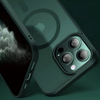 Чехол для iPhone 11 Pro, для MagSafe, ERBORD Matt Case, зелёная + стекло для экрана