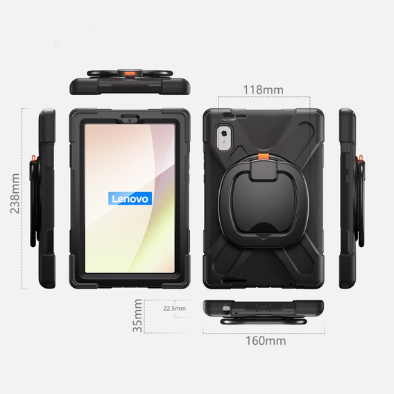 Бронеобкладинка для Lenovo Tab M9 TB-310FU (2023), що обертається на 360, чорна