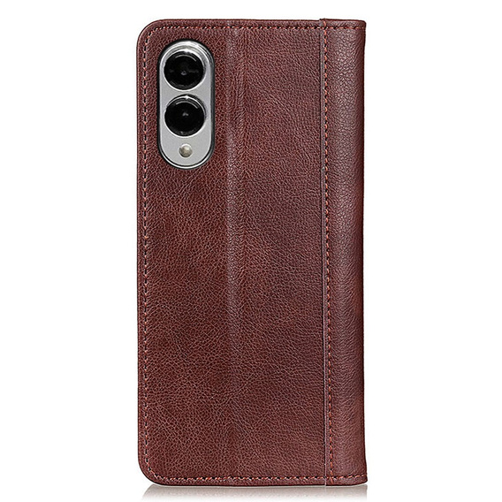 Чохол-фліп для Samsung Galaxy S25 Edge, Split Leather, коричневий