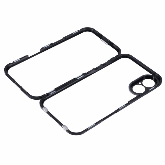 Чехол для iPhone 16, Magnetic Dual Glass, чёрный