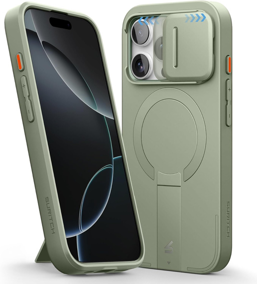 Чехол для iPhone 16 Pro, Suritch Shockproof, для MagSafe, зелёный