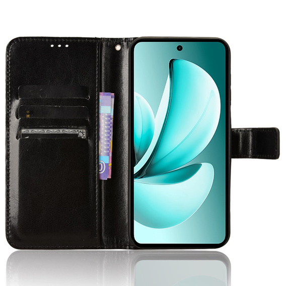 Откидной чехол для Realme C71, Crazy Horse Wallet, чёрный