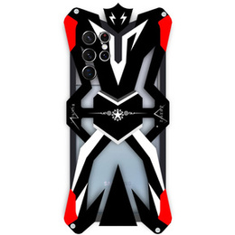 Броньований чохол для Samsung Galaxy S22 Ultra 5G, Aluminum Alloy, чорний / червоний