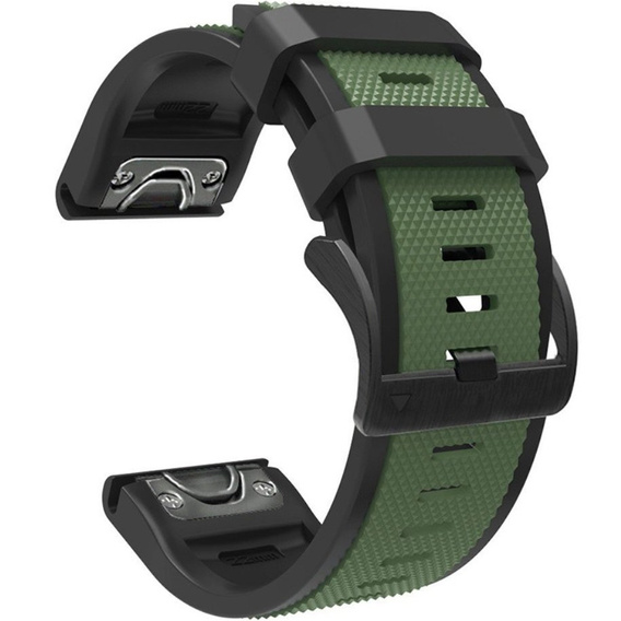 Силиконовый ремешок для Garmin Fenix 5/6/7 Forerunner 945/935, Green / Black