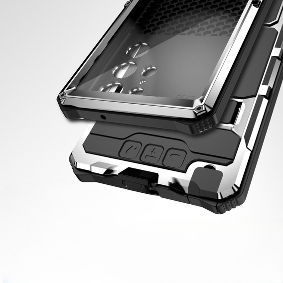 Чехол для Samsung Galaxy S23 Ultra, R-JUST, бронированный, серебристый