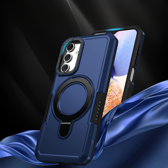 Чехол до Samsung Galaxy A15 5G, Kickstand Ring, чёрный + стекло 9H