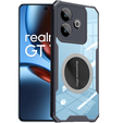 Чехол для Realme GT 7 / 7T, с магнитной пластиной, прозрачный / черный
