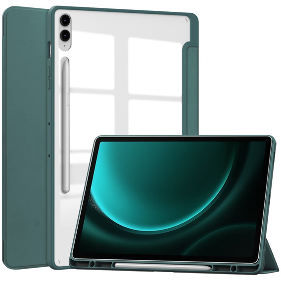 Чехол для Samsung Galaxy Tab S9 FE+ Plus, Smartcase Hybrid, с местом для стилуса, зелёный