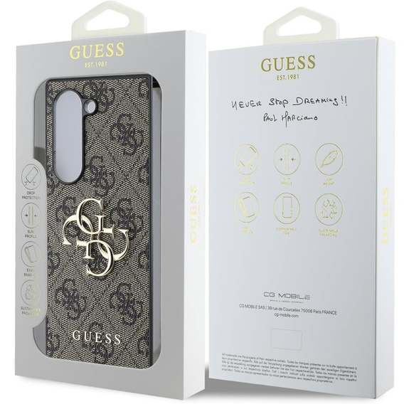 Чехол GUESS до Samsung Galaxy Z Fold6, 4G Big Metal Logo, коричневый