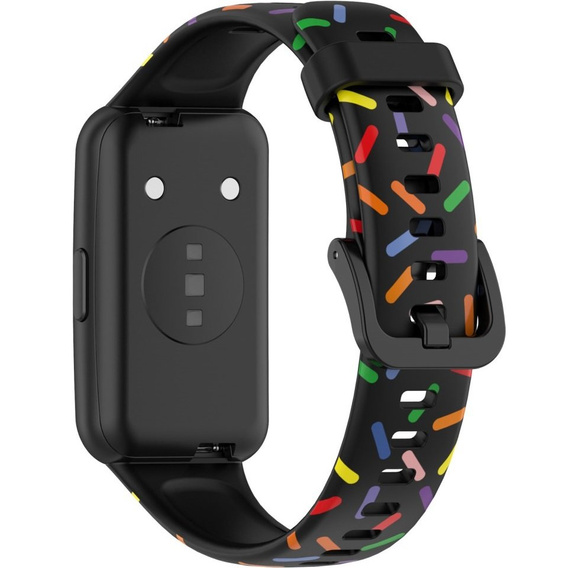 Силиконовый ремешок для Huawei Band 7, Black / Colorful