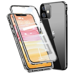 Чехол для iPhone 12, Magnetic Dual Glass, чёрный
