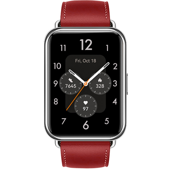 Кожаный ремешок для часов Huawei Watch Fit 2, Red