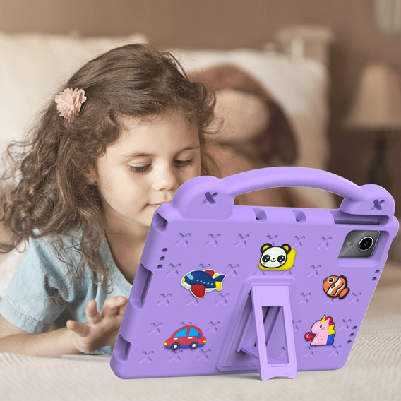 Дитячий чохол для планшета Lenovo Tab M11, Cute Patterns, з підставкою, фіолетовий