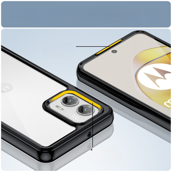 Чoхол до Motorola Moto G73 5G, Fusion Hybrid, прозорий / чорний