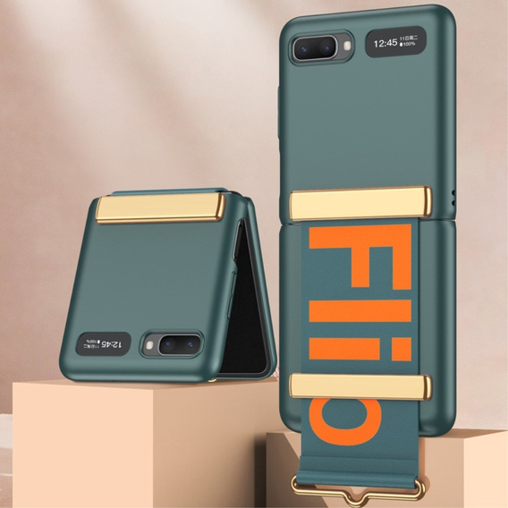 Чехол Letter Printed GKK для Samsung Galaxy Z Flip3, Green