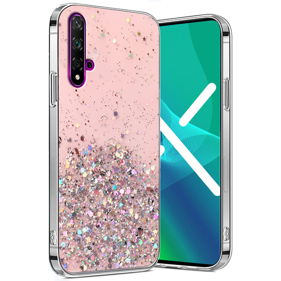 Чехол до Huawei Nova 5T/Honor 20, Glittery, розовый