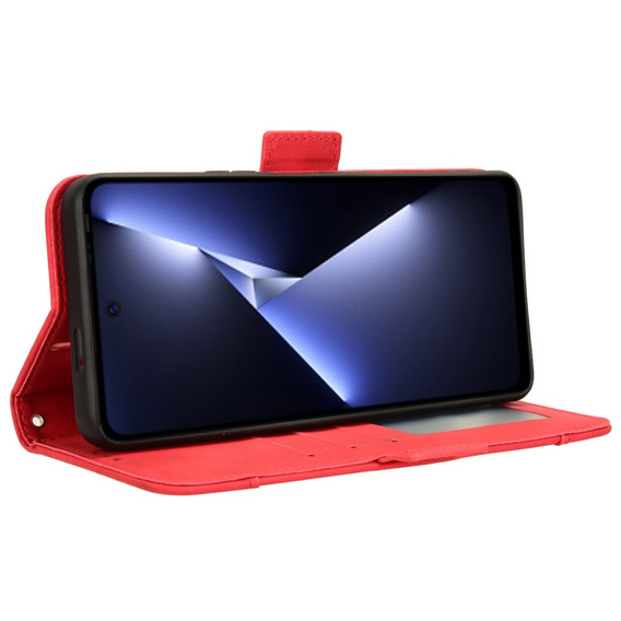 Откидной чехол для Tecno Pova 5 Pro 4G, Card Slot, красный