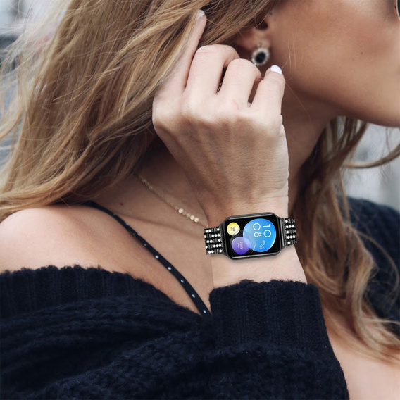 Бриллиантовый браслет для Xiaomi Smart Band 8 Pro, черный