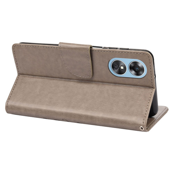 Откидной чехол для Oppo A17, Butterfly, серый