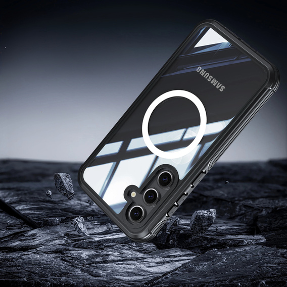 Чехол для Samsung Galaxy S24 FE, Shockproof, со стеклом, для MagSafe, чёрный