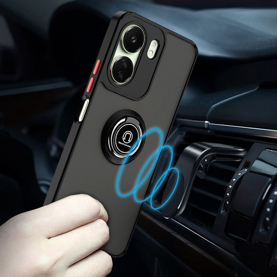 Чехол для Xiaomi Redmi 13C / Poco C65, Frosted Ring, чёрный
