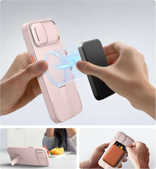 Чехол для iPhone 13/14 Suritch Shockproof, Suritch Shockproof, для MagSafe, розовый