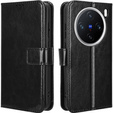 Футляр з клапаном для Vivo X200 Pro 5G, Crazy Horse Wallet, чорний