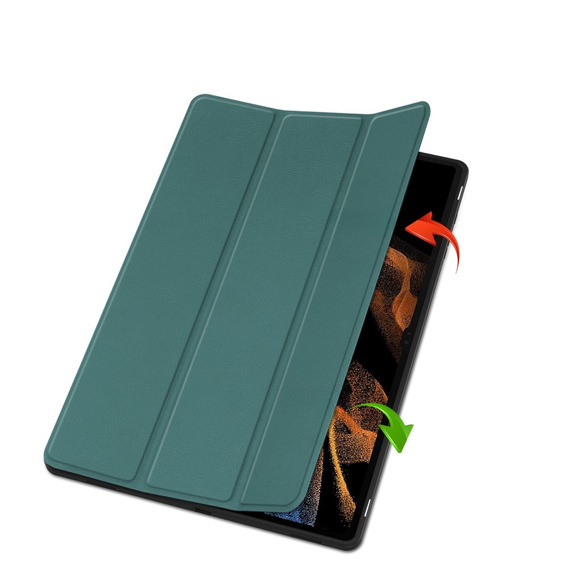 Чехол для Samsung Galaxy Tab S10 Ultra, Smartcase с местом для стилуса, зелёный