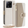 Флип-кейс для Xiaomi 13T / 13T Pro / Redmi K60 Ultra, Wallet Zipper Pocket, с зеркалом, белый