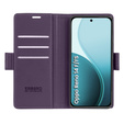 Чехол для Oppo Reno 14 F / 14 FS, ERBORD Glossy Litchi, кошелек с клапаном, фиолетовый