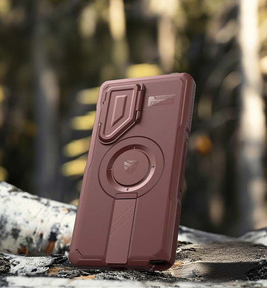 Броньований чохол для Samsung Galaxy S25 Ultra, Dexnor CamProtect MagSafe, червоний (Дві рамки)