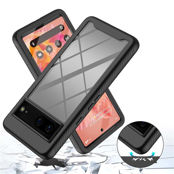 Чoхол Shockproof до Google Pixel 7, із захисним екраном, чорний