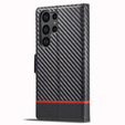 Откидной чехол для Samsung Galaxy S24 Ultra, Carbon LC.IMEEKE, чёрный