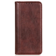 Чехол до Samsung Galaxy S24, Wallet Litchi Leather, коричневый