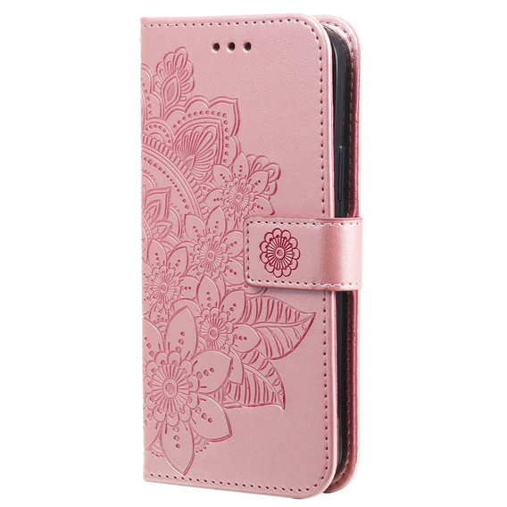 Откидной чехол для Xiaomi Redmi Note 13 Pro 5G, Mandala, розовый rose gold