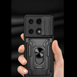 Броньований чохол для Xiaomi Redmi Note 13 Pro 4G / Xiaomi Redmi Note 14S / Xiaomi Poco M6 Pro 4G, Camera Slide Card Slot, чорний