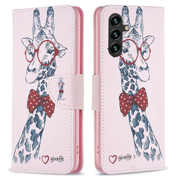 Откидной чехол для Samsung Galaxy A55 5G, Wallet, giraffe, розовый