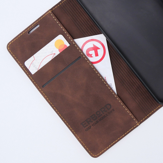 Чохол для Motorola Moto G53, ERBORD Vintage, гаманець з клапаном, кава