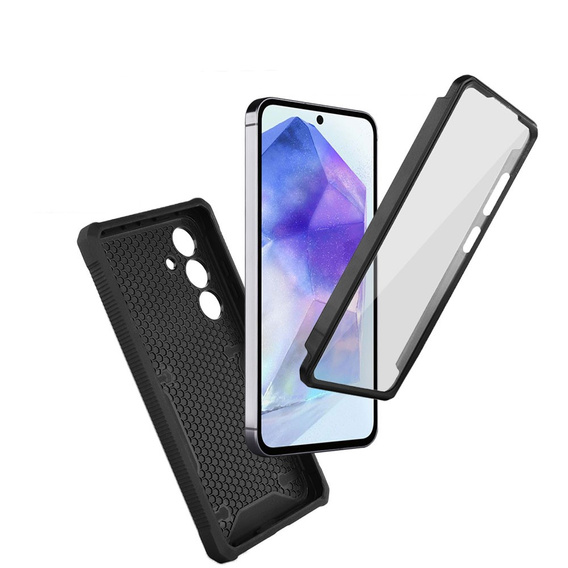 Чехол для Samsung Galaxy A55, ERBORD Rugged Case, черный (Две рамки)