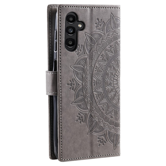 Откидной чехол для Samsung Galaxy A15, Mandala Flower, синий + 9H стекло 