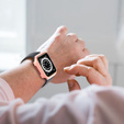 2в1 чехол и защитное стекло для часов Apple Watch 7/8 45mm - Pink / Gold