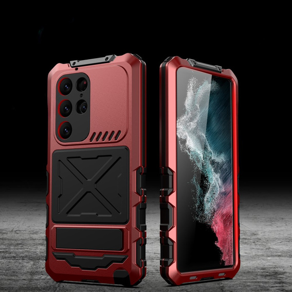 Бронированный чехол для Samsung Galaxy S24 Ultra Military Kickstand, красный