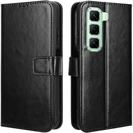 Футляр з клапаном для Infinix Hot 50 4G, Crazy Horse Wallet, чорний