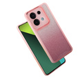 Чехол для Xiaomi Redmi Note 13 5G, Glittery Powder, розовый + закаленное стекло 9H