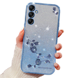 Чехол для Samsung Galaxy A55 5G, Glitter Flower, розовый rose gold
